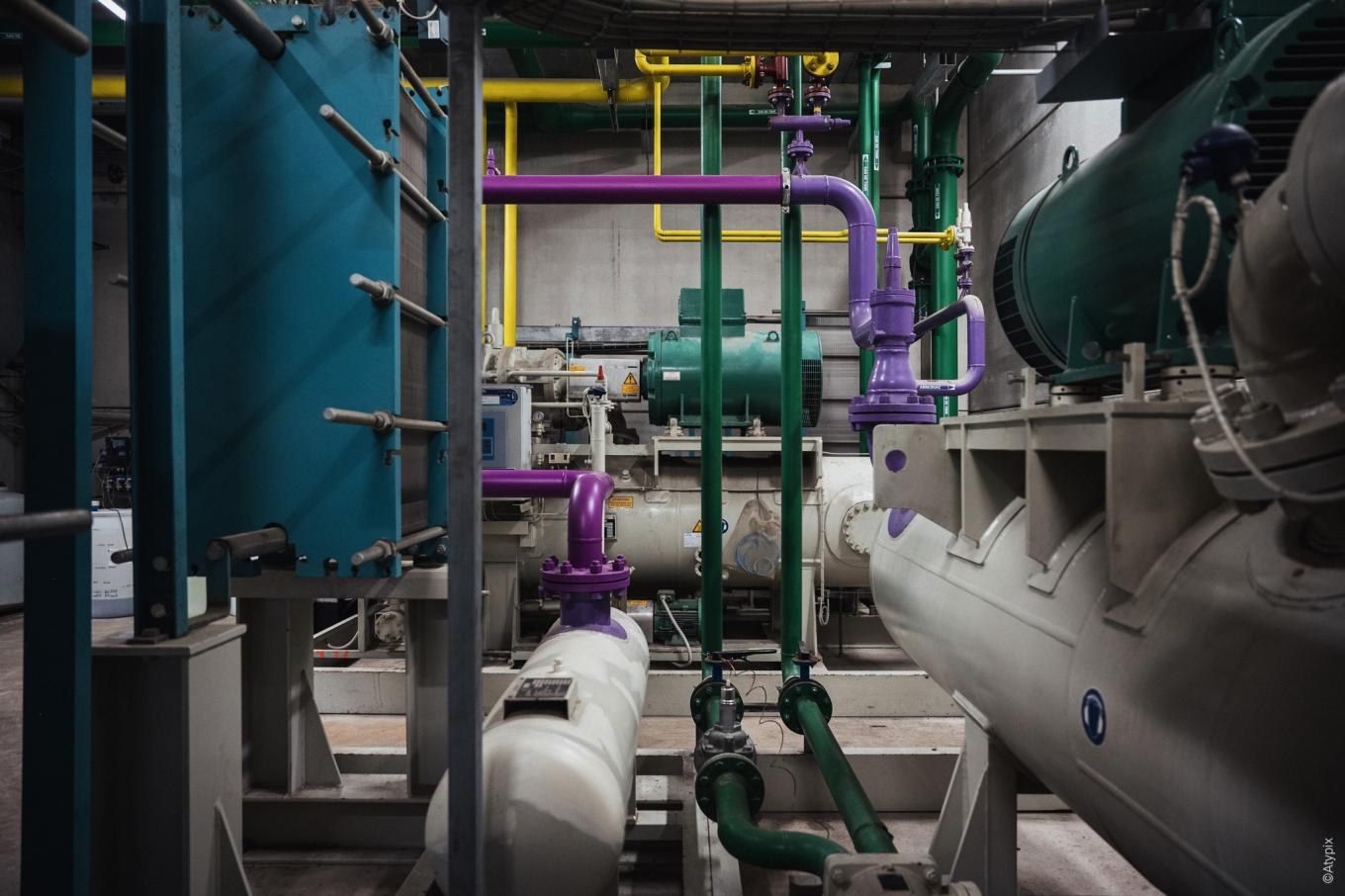 Salle des machines frigorifique